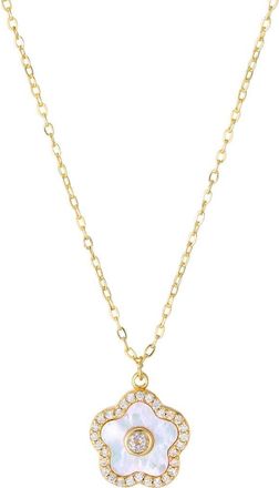 Adornia Floral Mother-of-Pearl Pendant Necklace in Gold/White at Nordstrom Rack