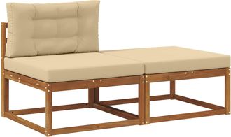 vidaXL Unidades De Sof&aacute; Seccional Con Coj&iacute;n 2 Pieza Natural Vidaxl