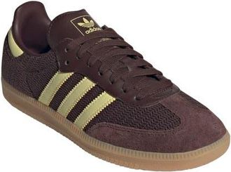 adidas Gender Inclusive Samba OG Sneaker in Brown/Powder Yellow/Gum at Nordstrom, Size 10 Womens