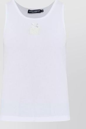 Dolce & Gabbana ribbed cotton top sleeveless crew neck
