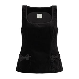Possé Sleeveless Tops, female, Black, Size: XS Velvet top Quincy