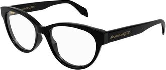 Alexander McQueen AM0359O001 Cat-Eye Full-Rim Eyeglasses - Black
