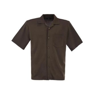 Herno Overhemden, Heren, Bruin, M, Cm 000017U - 52059.8800 Short Sleeve Shirt