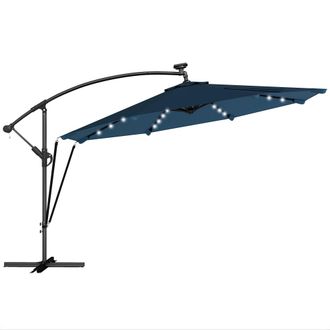 OUTSUNNY Parasol exc&eacute;ntrico 380x345x256 cm azul marino