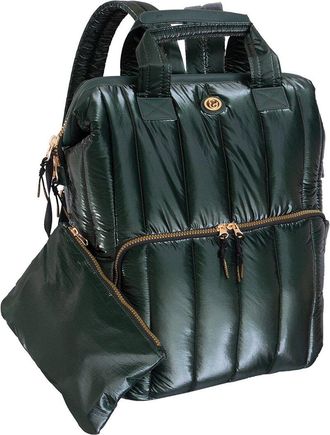 Joan & David Collection Tubular Quilted Metallic Puffer Nylon 18In Workbook Backpack
