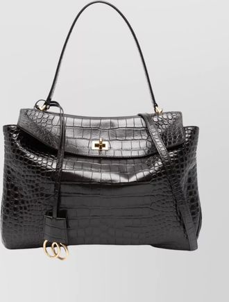 Balenciaga medium handbag with crocodile effect top handle