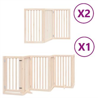 vidaXL Puerta Para Perros Plegable 12 Paneles Madera De &Aacute;lamo 600 Cm Vidaxl