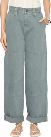 Frame Denim Cuffed Utility Trouser In Slate Gray