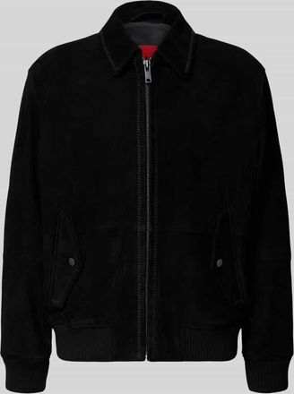 HUGO BOSS Super Slim Fit Lederjacke aus Ziegenleder Modell Lemai in Black, Gr&ouml;&szlig;e XXL