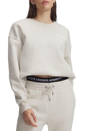 Under Armour Icon Fleece Crewneck Sweatshirt in Summit White //White at Nordstrom, Size Xx-Large
