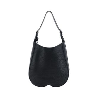 Burberry Black Leather Medium Chess Shoulder Bag