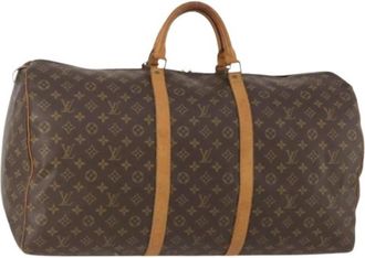 Louis Vuitton Pre-owned Keepall 60 Boston Tas - Dames - Vintage Weekendtas - Bruin - ONE Size - Leer - Vintage