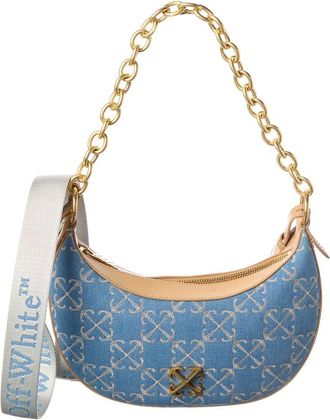 Off-white Hemisphere Denim & Leather Shoulder Bag