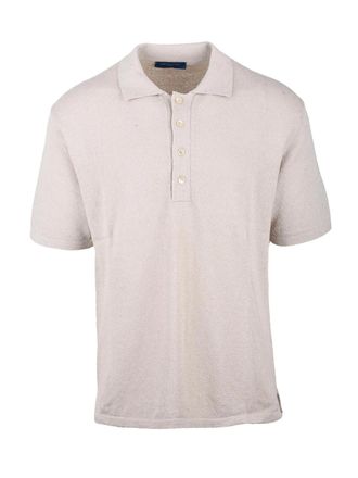 Daniele Fiesoli Beige Brushed Knitted Polo Shirt