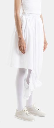 Comme Des Gar&ccedil;ons Womens Asymmetric Draped Volume Skirt With Ruched Orb White Top