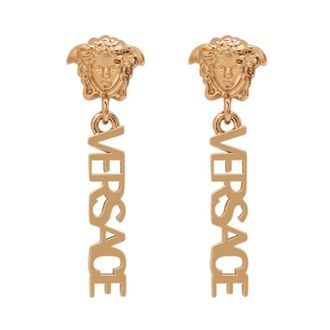 Versace Earrings, female, Yellow, Size: ONE SIZE Metal Strass Earrings