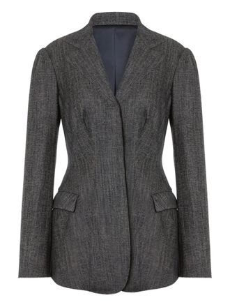 Alberta Ferretti fitted blazer - women - Elastane/Polyamide/Virgin Wool - 40 - Black