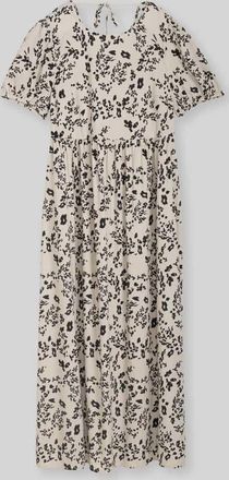 Tom Tailor Denim Figurumspielendes Midikleid aus Viskose-Leinen-Mix in Beige, Gr&ouml;&szlig;e XL