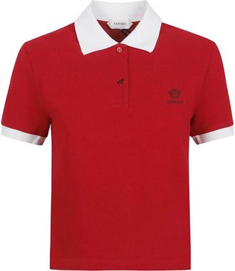 Versace T-shirts en Polos - Dames - Polos - Rood - S - Katoen - Tops