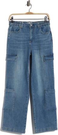 Madden Girl Cargo Pocket Wide Leg Jeans in Medium Wash at Nordstrom Rack, Size X-Large