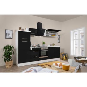 Respekta Cucina Blocco cucina Blocco cucina Bianco Nero Amanda 270 cm Respekta Premium
