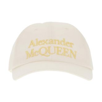 Alexander McQueen Alexander McQueen, Caps, male, White, Size: M Stylish Hats Collection
