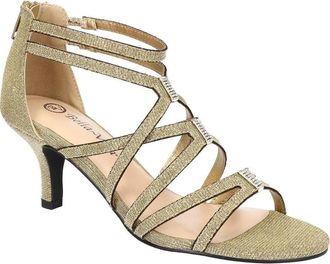 Bella Vita Mens Bella Vita Karlette Sandals Gold Glitter Back Zip Strappy HAWK3033