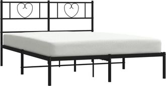 vidaXL Estructura cama sin colchón con cabecero metal negro 160x200 cm Vidaxl