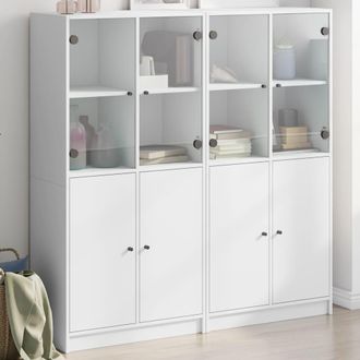 vidaXL Vidaxl - Estanter&iacute;a Con Puertas Madera De Ingenier&iacute;a Negro 136x37x142 Cm
