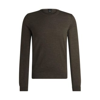 BOSS Slim-fit sweater in merino wool with crew neckline