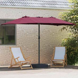 Berkfield Home Modern Garden Parasol Folding Bordeaux red 385 x 209 x 244 cm Fabric in Burgundy