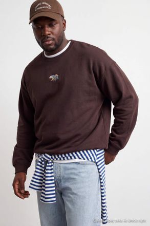 Trendyol MAN Heren Bruin Dierenprint Lang Oversized Grote maten Sweatshirts