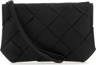 Bottega Veneta Black leather medium Diago clutch