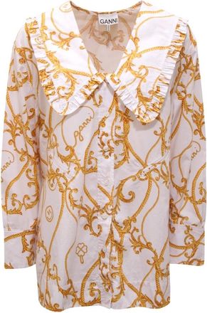 Ganni Dames, Blouses & Shirts, Veelkleurig, Maat: XS Katoen