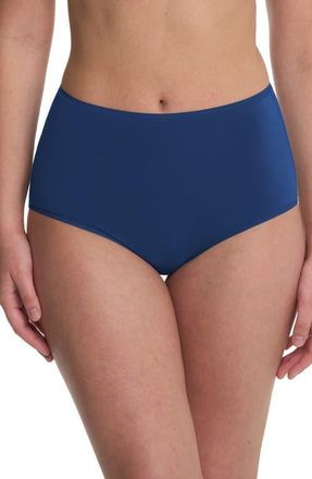 Natori Bliss Bare Cotton High Waist Briefs in Dark Cobalt at Nordstrom, Size Medium