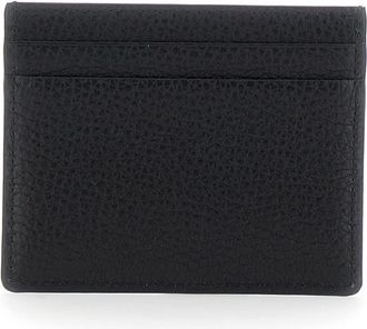 Valentino Garavani Mens Black Leather Card Holder With Rockstuds Calf Accessory