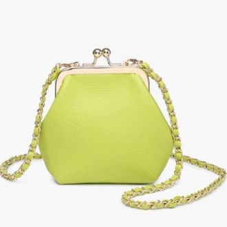Jen & Co. Womens Cleo Coin Pouch Crossbody Clutch In Avocado