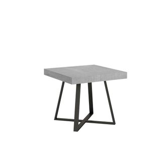 ITYhome Mesa extensible 90x90/194 cm efecto madera, cemento