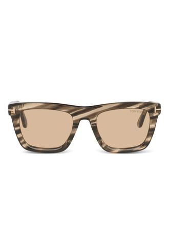 Tom Ford Eyewear Zonnebril met vierkant metalen montuur - Groen