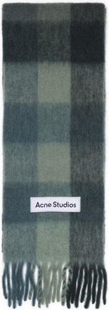 Acne Studios Grey And Green Alpaca Scarf