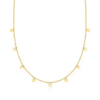 RS Pure by Ross-Simons Italian 18kt Gold Over Sterling Disc Station Necklace