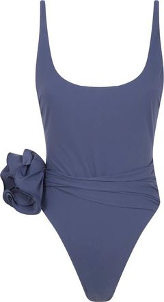 Magda Butrym Badmode, Dames, Grijs, S, Bloemen Scoop Neck Zwempak