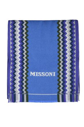 Missoni Sky Blue Purple Wool Scarf