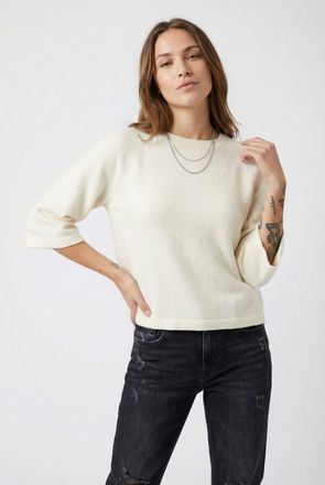 Only Strickpullover ONLY ONLSIMONI 3/4 PULLOVER KNT NOOS, Damen, Gr. M, birch detail:melange, Strick, Obermaterial: 74% Polyacryl, 24% Polyester, 2% Elasth