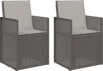 vidaXL Sillas De Comedor De Jard&iacute;n 2 Uds. Gris Claro Pp Vidaxl