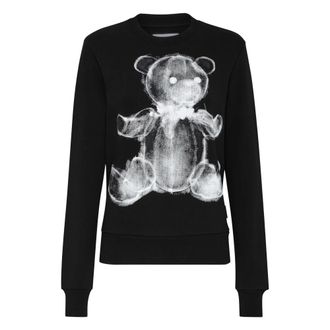Philipp Plein Sweatshirt LS Teddy Bear - Dames - Sweatshirts - Zwart - XS - Katoen - Hoodies & sweatvesten
