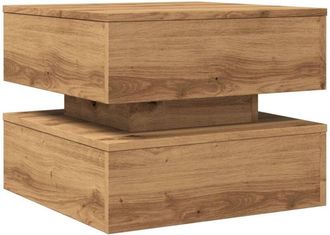 vidaXL Vidaxl - Mesa de centro con luces led roble artisian 50x50x40 cm