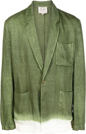 Nick Fouquet single-breasted linen blazer - men - Linen/Flax - 50 - Green
