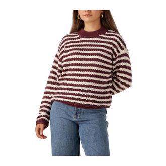 Y.A.S Beige Gebreide Pullover voor Vrouwen - Dames - Ronde hals truien - Bruin - L - Truien & Vesten