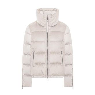 Duno Down Jackets, female, Beige, S, Beige Puffer Jacket with Hood